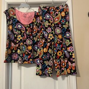 Nick & Nora Vibrant Floral Pajama Set, Size Small